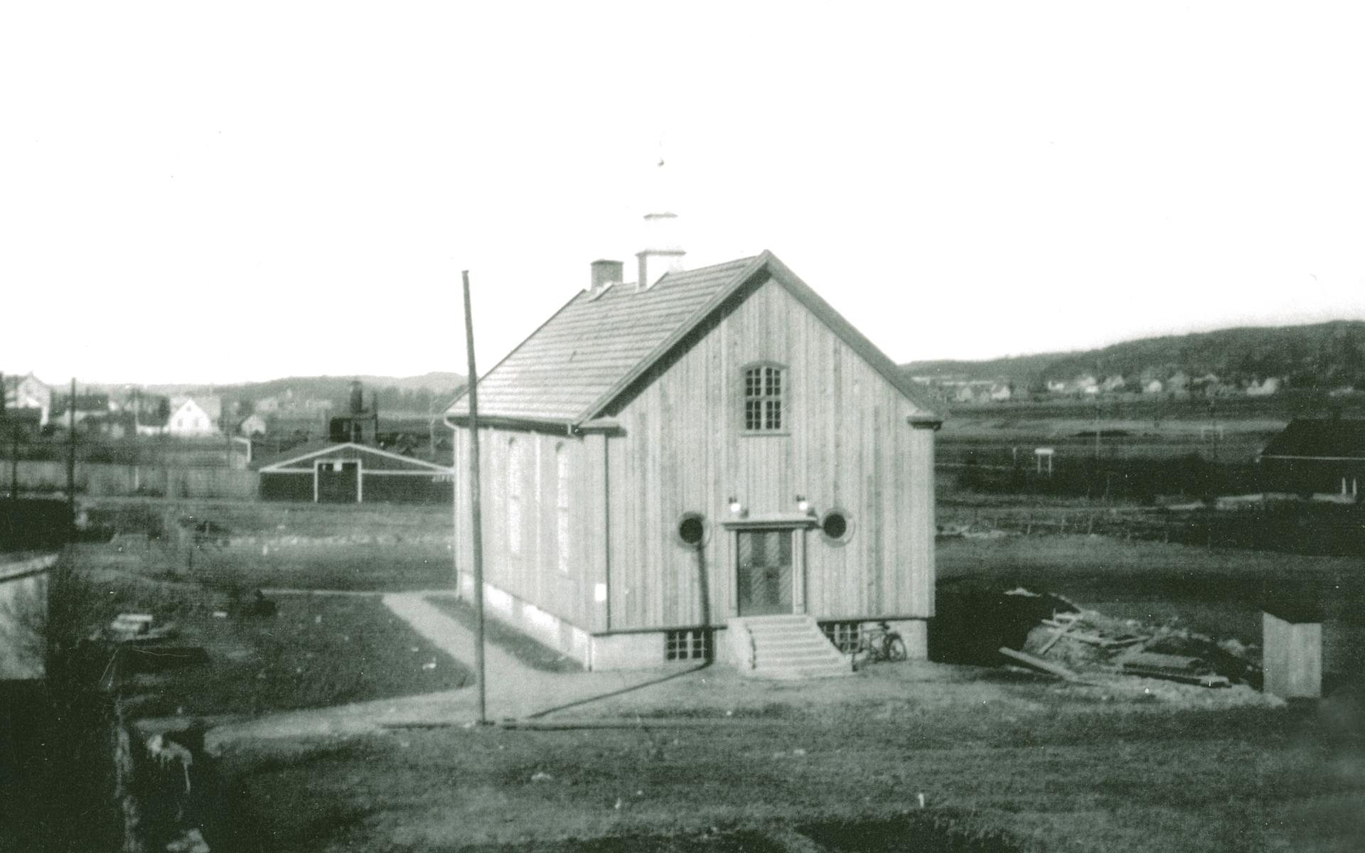 Gamla Smyrnakapellet, eller tidigare pingstkyrkan Sion i Sävedalen, när det var nybyggt under 1930-talet. 